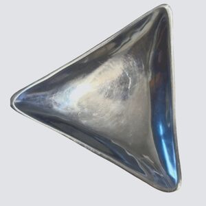 Modern minimalist heavy metal silver triangle tray for decor